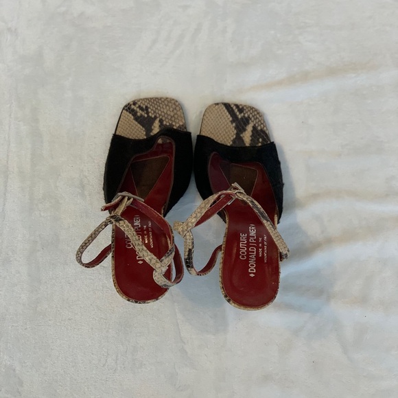 Vintage Donald Pliner Brown Haircalf & Snakeskin Sandals, Sz 10, Never worn! - Picture 11 of 12